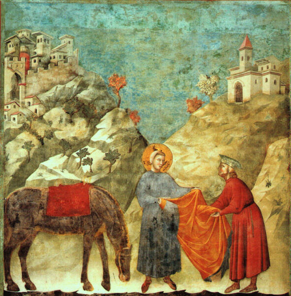 San Francesco dona il mantello a un povero